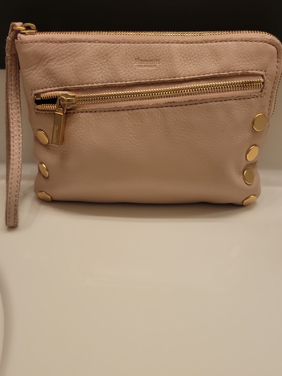 Hammitt Handbags - Hammitt Nash Blush Pink Leather Wristlet with Gold Hardware
